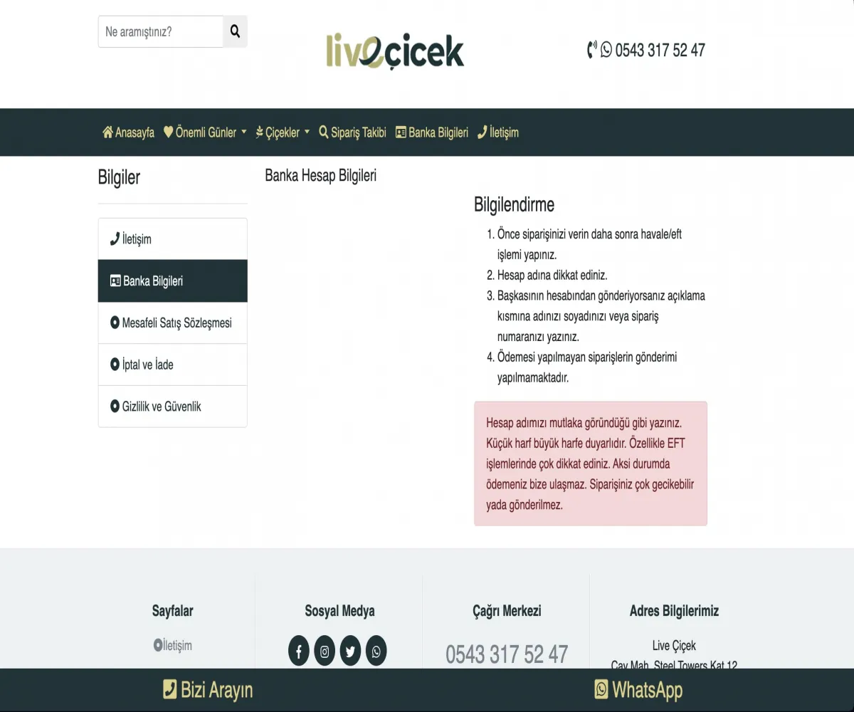 LiveÇiçek E - Ticaret Yazılımı V4