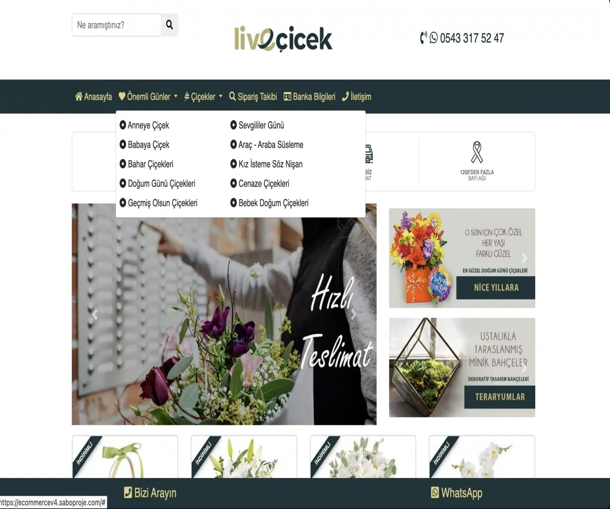 LiveÇiçek E - Ticaret Yazılımı V4